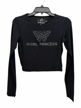 NWT X-girl x Vanna Youngstein Baby Tee Small Rhinestones Butterfly Japan